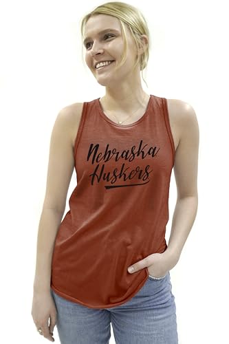 Image of Nebraska Cornhuskers NCAA Officially Licensed Women's Tank Top Tri-Blend Signature, Small