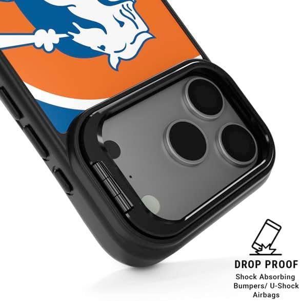 Skinit Kickstand Phone Case Compatible with iPhone 17 Pro Max - Officially Licensed NFL Denver Broncos Retro Logo Design