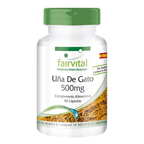 Fairvital | Uña de Gato 500mg - Uncaria Tomentosa (Cat's Claw) - VEGANA - Dosis alta - 90 Cápsulas - Calidad Alemana