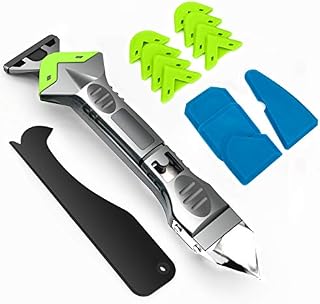 JUNEU 5 in 1 Caulking Tool Kit Sealant Finishing Tool Caulk Remover Mastic Tools Sealant Remover Tool Silicone Sealant Remover for Bathroom Kitchen Room Floor Corner