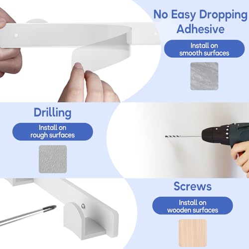 KIMBORA Pacote com 4 suportes para parede, organizador de chapéus para bonés de beisebol, comporta 3