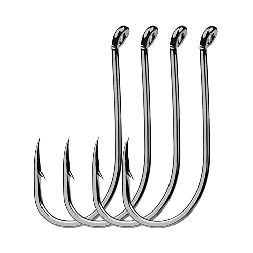 Dyxssm 200Pcs/Lot Octopus Fishing Hooks Offset Circle Fishing Hook Black High Carbon Steel Strong Barbed Fish Hooks For Freshwater Saltwater (1/0# (200Pcs)) #TOP7