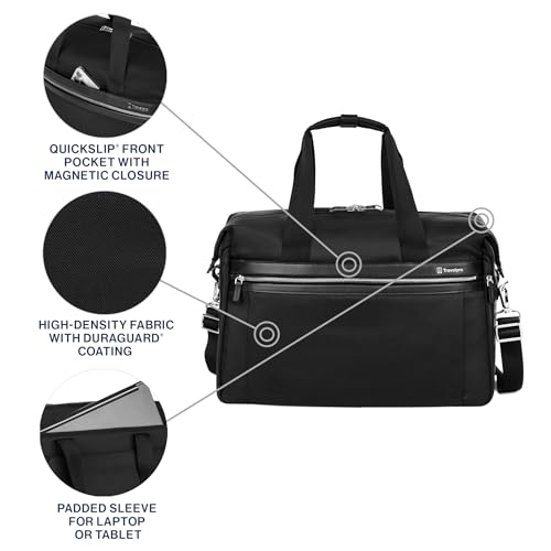 Image of Travelpro Platinum Elite Carry on Soft Travel Duffel Bag, Weekender, Gym Bag, Men and Women, 19 Inch, 49L, Black