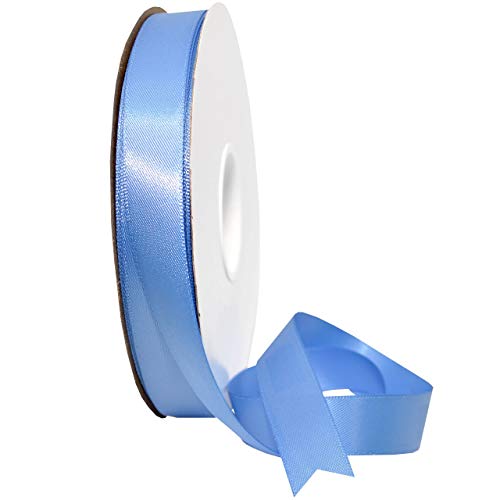 Image of Morex Ribbon 08816 /50-337 Double Face Satin Ribbon, 3 /8 inchx 50 Yd, Capri Blue