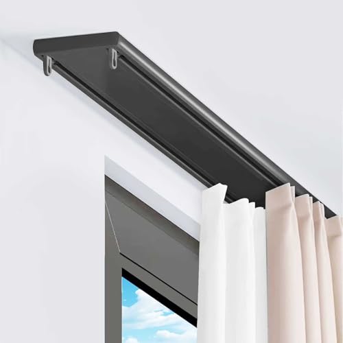 Riel deslizante doble para el hogar y despachos con longitud modular en color negro