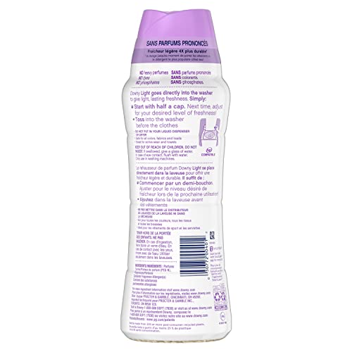 Image of Downy Light Laundry Scent Booster Beads for Washer, White Lavender, 20.1 oz, with No Heavy Perfumes