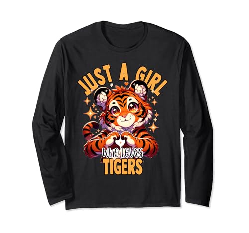 Tiger Lover Corazón Manos Patas Esponjosas Tigre Naranja Niños Niñas Manga Larga