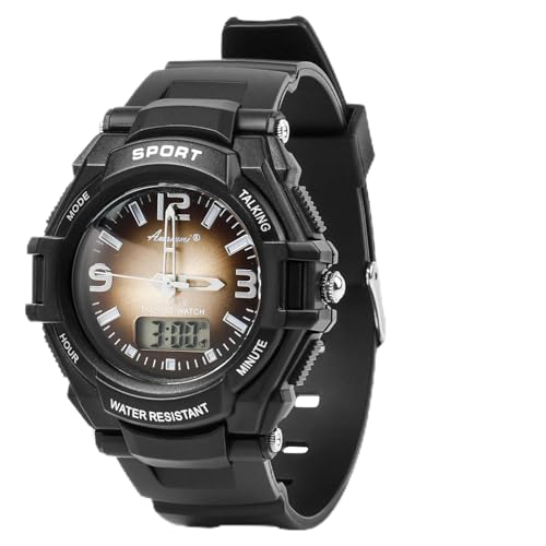 Awaiymi Talking Watches for The Blind with Analog & Digital Display Sport Talking Watch with Voice Time Announcement and Snooze Alarm for Visually Impaired and Seniors