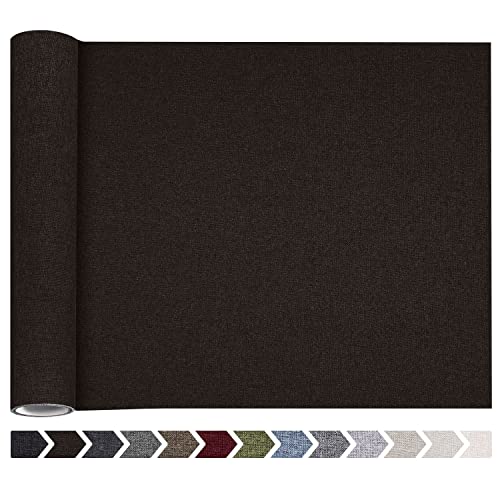 Fine Linen Repair Patches, Self-Adhesive Linen Fabric Patches, 12X40 inch Extra Size, Multi Color, Can be Used for Linen Sofa Repair (12" x 40", Dark Brown)