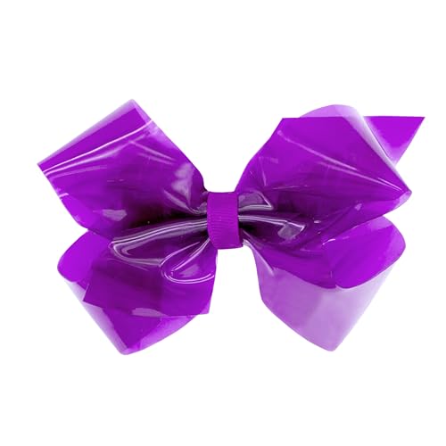 Lazo para el pelo de niñas Wee Ones morado mediano de vinilo con clip WeeStay