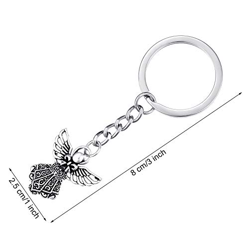 Hicarer 30 Set Angel Keychain Gift Bulk Thank You Gift Baptism Pendant Keychain Favor Key Ring With Thank You Tag Organza Bag For Baby Shower Baptism Party #TOP1