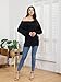 Poetsky Off The Shoulder Tops for Women Long Sleeve Pullover Batwing Tunic Top, Black, M