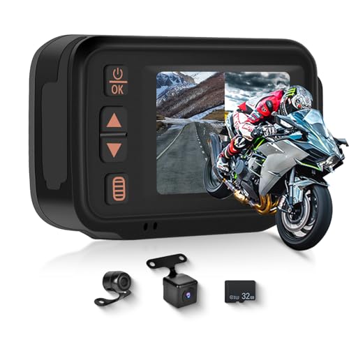 Caméra moto avant arrière 1080p étanche avec écran tactile et dashcam bluetooth