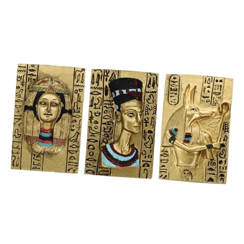 ARTSEWPLY 3 Piezas Imanes para Nevera Decorativos Retro con Diseño Egipcio Antiguo Imán de Resistente y Seguro para Fotos Hogar y Oficina