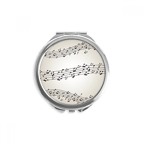 Espejo de maquillaje portátil para llevar en el bolso con diseño musical elegante