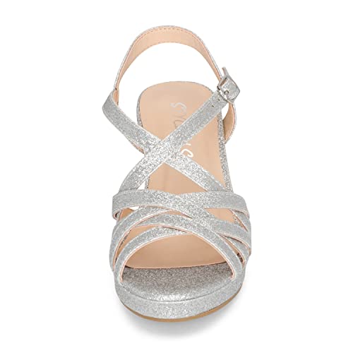 STYLISH S SOMMER-K - Girls Open Toe Criss Cross Straps Ankle Buckle Low Heel Dress Pumps Sandals4