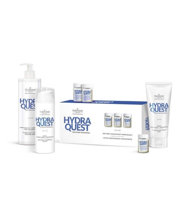 Farmona Hydra Quest - Intensives Feuchtigkeits-Set mit Aktiv-Konzentrat, Straffungs-Creme, Intensiv-Creme & Maske für elastische und hydratisierte Haut