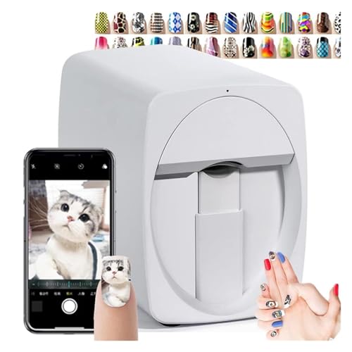 Nail Printer Desktop Nail Printing Nail Art Stamping Printer 3D Nail Printer Machine Support DIY, for Nail Studio/Manicurist/Nail
