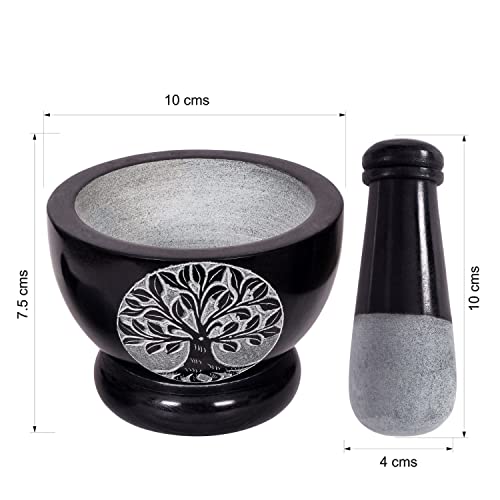 Divit Shilp Mortar and Pestle, Made of Heavy Duty Polished Hard Stone, Natural Stone Grinder for Spices Pastes, Herbs - Image 4