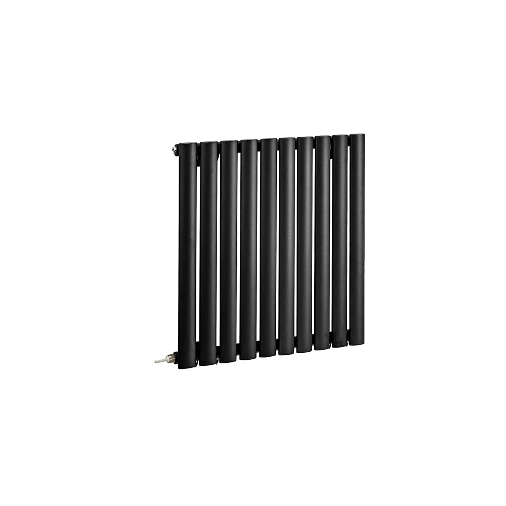 Milano Aruba 600W Black Horizontal Single Oval Panel Electric Radiator - 635mm x 590mm