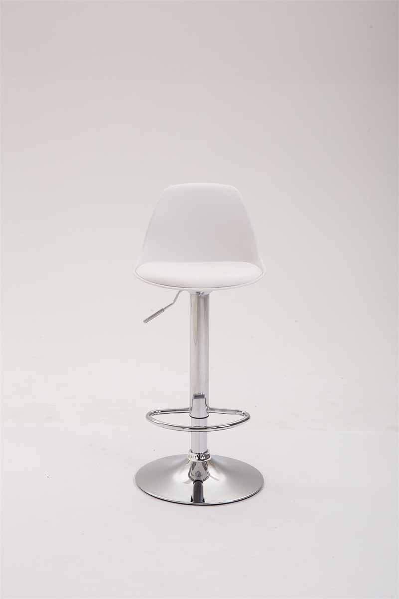 CLP Taburete Kiel con Asiento De Plástico, Reposapiés & Respaldo I Silla Alta Regulable En Altura | Color Blanco Color del Marco Cromado