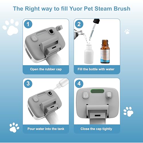 Image of 5 in 1 Pet Steam Brush for Dogs & Cats - Self Cleaning, 3 Pet Brush for Smoothing, Dematting, Thinning - Shedding, Grooming & Hair Removal, Includes Shampoo & Storage Case (7.4 inch-deshedding)