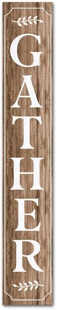 KPSheng Letrero vertical de madera con texto en inglés, 8 x 48 pulgadas, decoración de casa de campo, decoración rústica para colgar o de pie,