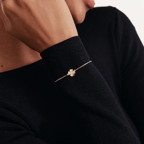 Gelin 14K Solid Gold Four-Leaf Clover Bracelet for Women | Lucky Clover Charm Bracelet | Dainty Nature Jewelry | Adjustable 6" to 7" | Gift for Birthday2