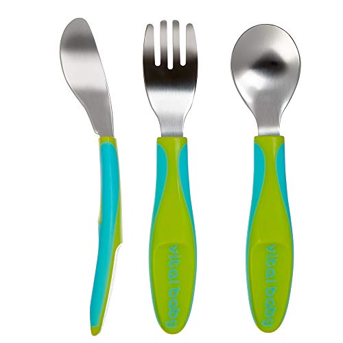 Cubertería para niños grandes de vital Baby Nourish, Pop