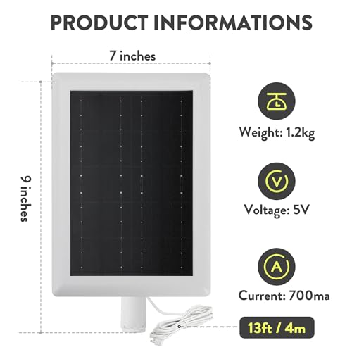 Image of Ring Solar Panel(2nd Generation), 2-Pack 5W Ring Solar Panel Charger with Mount and 12FT Extension Cable for Stick Up Camera & Pro, Spotlight Plus & Pro, Stick Up, Spotlight Cam Battery (2Pack White)