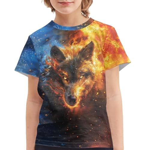 GIFTPUZZ Kids Crewneck Tees Shirts Casual Sport Pullover Tshirts Girls Boys Short Sleeve Tops Size 3-16 Years3