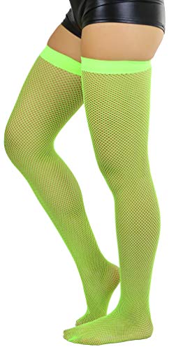 Image of ToBeInStyle Women's Fine Classic Fishnet Thigh High Stretch Nylon Novelty Stockings