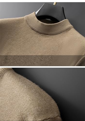 Rfmfkkg Men's Semi High Neck Anti Pilling Soft Cotton Wool Autumn and Cotton Wool Sweater Knitted Sweater2