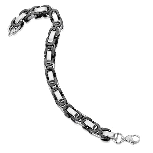 Pulsera de acero inoxidable para hombre, cadena bizantina 8mm 8.75" miniatura 3