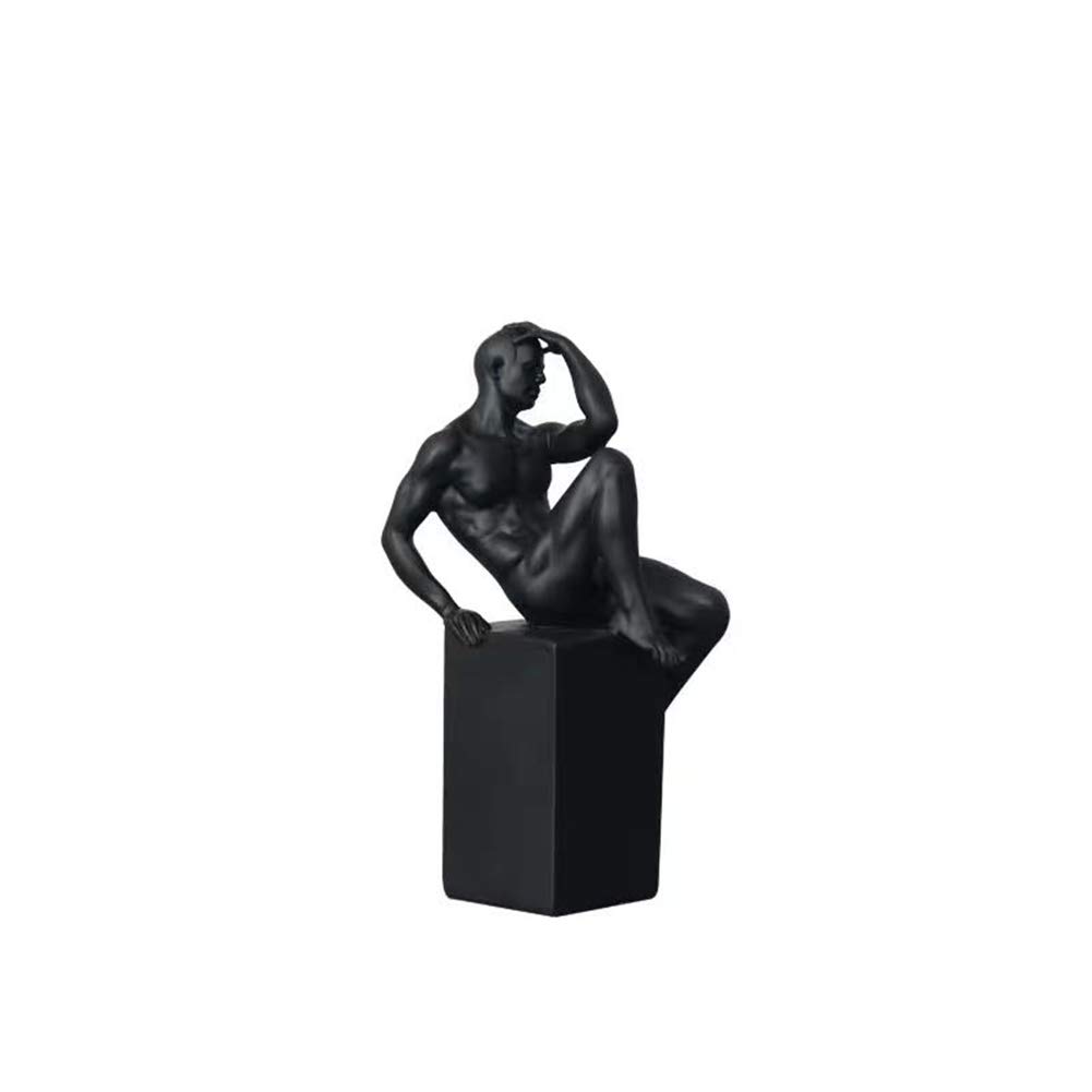 Artesanía de resina fina y estatua pensativa para colección de arte