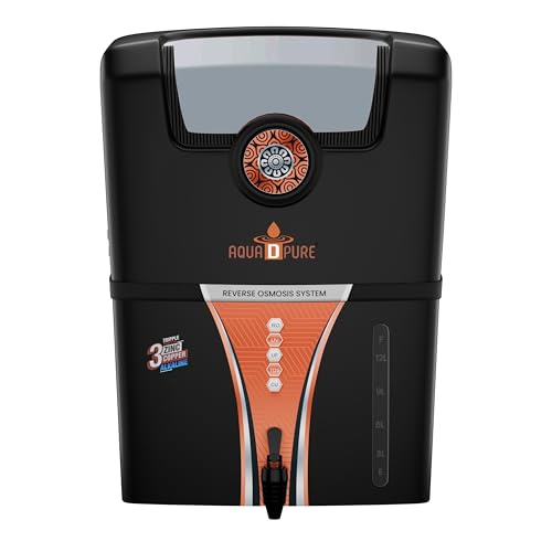 Image of AQUA D PURE Alkaline RO Water Purifier 12L RO+UV+UF+TDS Control with Goodness of copper 12 Liter Large Storage Tank, Suitable for all type of water supply. (Zinc RO Water Purifier)