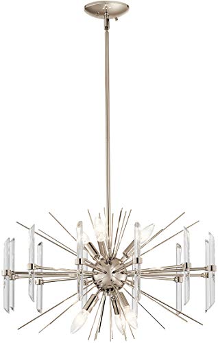 Kichler Eris 15.25" 6 Light Chandelier With Optical Crystal In Polished Nickel #TOP16