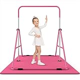 Safly Fun Expandable Gymnastics Bars Junior Training Bar Gymnastic Folding Horizontal Bars with mat