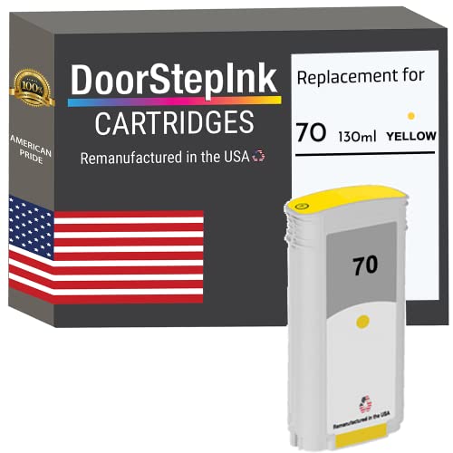 DoorStepInk 70 Yellow Remanufactured Ink Cartridge Replacement for HP 70 (C9454A) - Compatible with DesignJet Z3100/Z3200/Z3200ps — Standard Yield 1-Pack