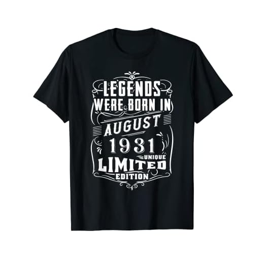 Cumpleaños Agosto 1931 Edición Limitada Regalo Legend Camiseta