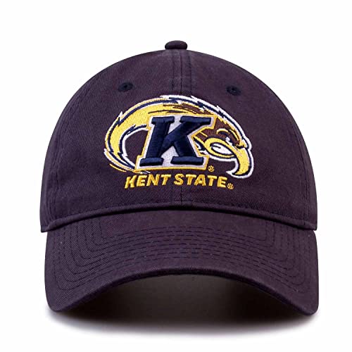 The Game NCAA Adult Relaxed Fit Logo Hat - Embroidered Logo - 100% Cotton - Elevate Your Style and Show Your Team Spirit (Kent State Golden Flashes - Navy, Adjustable)