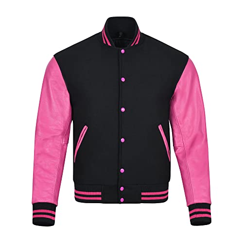 Image of Varsity Jacket Baseball Letterman Jacket- Wool and Leather Premium Quality Unisex Basketball Jacket