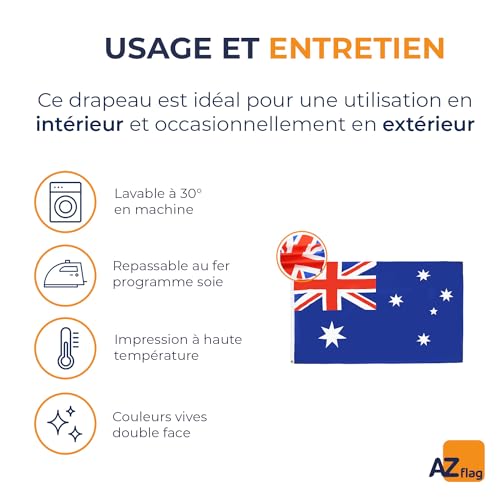 AZ FLAG Drapeau Australie 90x60 cm Australien Polyester 100D 2 Œillets – vue 5