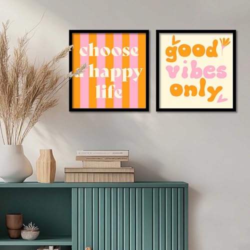 Image of HOTHOUSE motivational quotes frames wall poster for room office wall decoration items Wall Decor Digital Reprint engineered wood Set of 2 (13X13 inch)