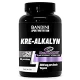 Bandini® Creatina Alcalina Kre-Alkalyn® 240 cápsulas veganas - Suplemento para Entrenamiento, Deporte, Gimnasio y Pre Entrenamiento - Aumenta Masa Muscular, Fuerza y Resistencia - Creatine Tamponada