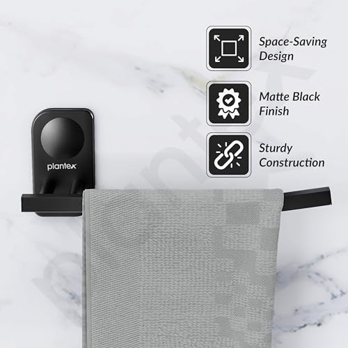 Image of Plantex Stainless Steel Napkin Hanger for Washbasin /Napkin Holder for Bathroom /Towel Ring /Bathroom Accessories - Pack of 1 (Black)