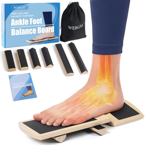 Ankle Balance Board for Physical Therapy - Foot Strengthener & Adjustable Ankle Trainer Single Leg Anti-Slip Design for Plantar Fasciitis Relief Sprained Ankle Achilles Pain & Posture Correction