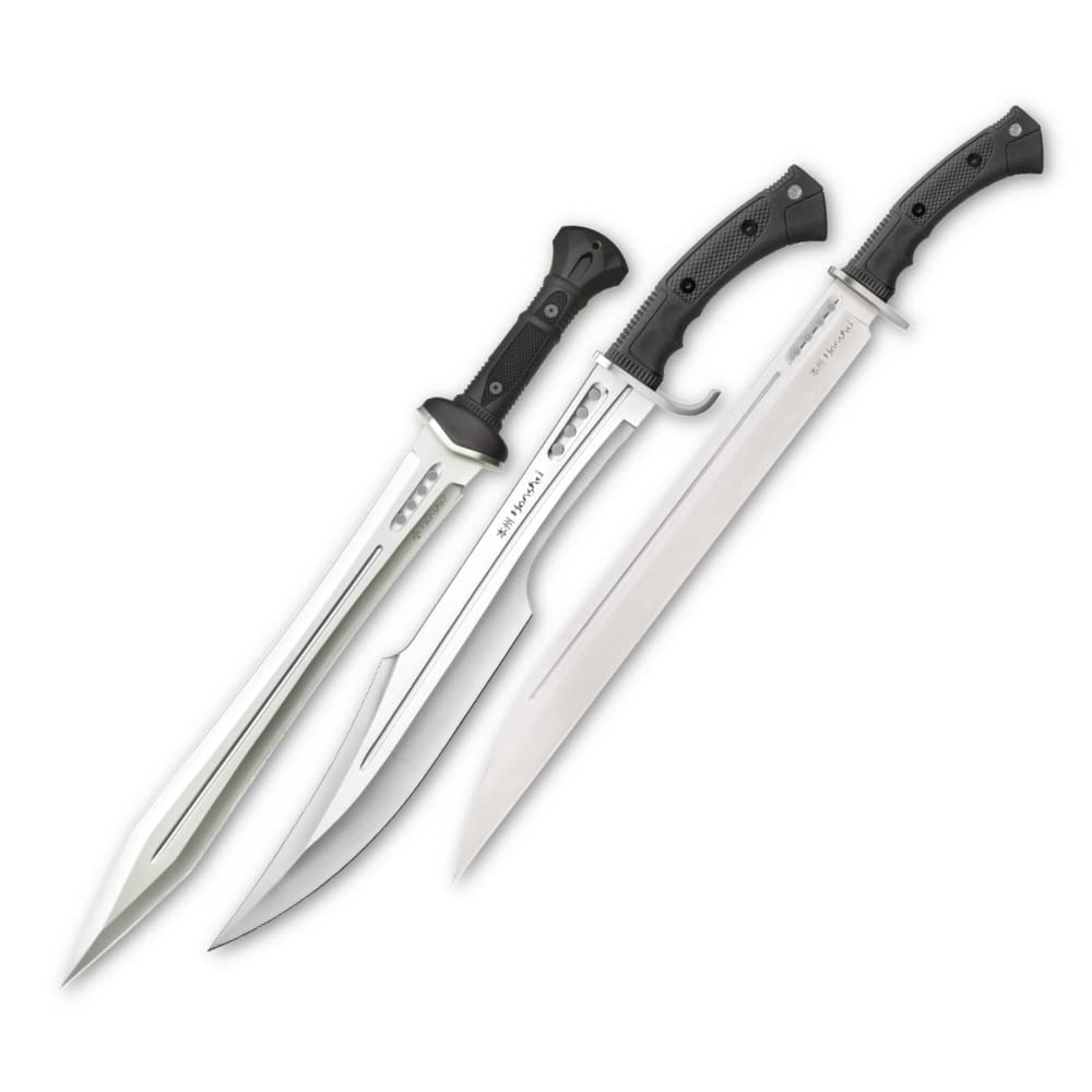 HONSHU Combat Sword Collector's Kit - 7CR13 Stainless Steel Blades, Injection-Molded TPR Handles, Steel Guards, Belt Sheaths
