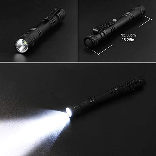 Flintronic LED Taschenlampe Mini, 2 Stück, 200 Lumens Pen Light, Wasserdicht Stift Licht für Camping/Wandern/Haushalt, 2*AAA-Batterien (Nicht Enthalten)