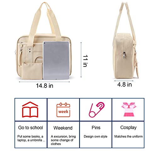 STEAMEDBUN Kawaii Ita Bag Japanese School Bag Cute Tote Bag Large Shoulder Anime Heart Purse4